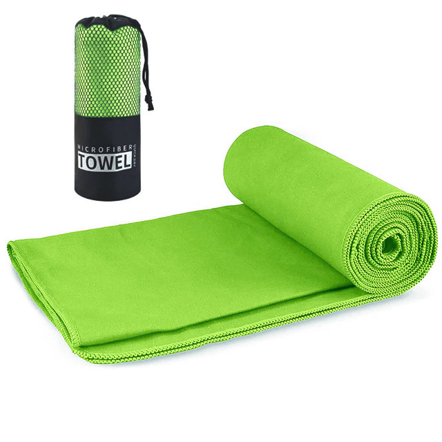Рушник із мікрофібри для занять спортом, подорожей 80х38 см Green