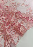 Сітка з вишивкою рожева, фото 2