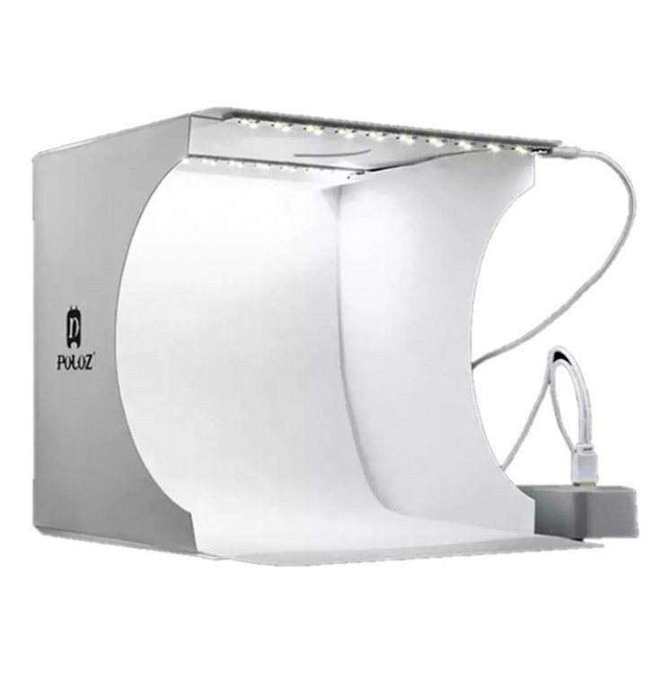 Лайткуб (фотобокс) Puluz PU5022 у комплекті з 2 LED панелями (24 х 23 х 22 см) Білий