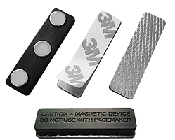 Магнітний тримач для бейджа 45х13 мм (пластик)