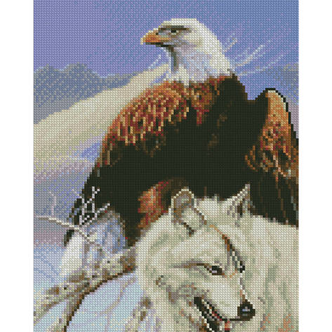 Алмазна мозаїка Strateg Вовк та орел 30x40 см (HX246) «Strateg» (HX246), фото 1