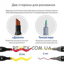 Набір двосторонніх маркерів для малювання, скетчінга в чохлі Touch 120 шт спиртові фломастери, фото 4