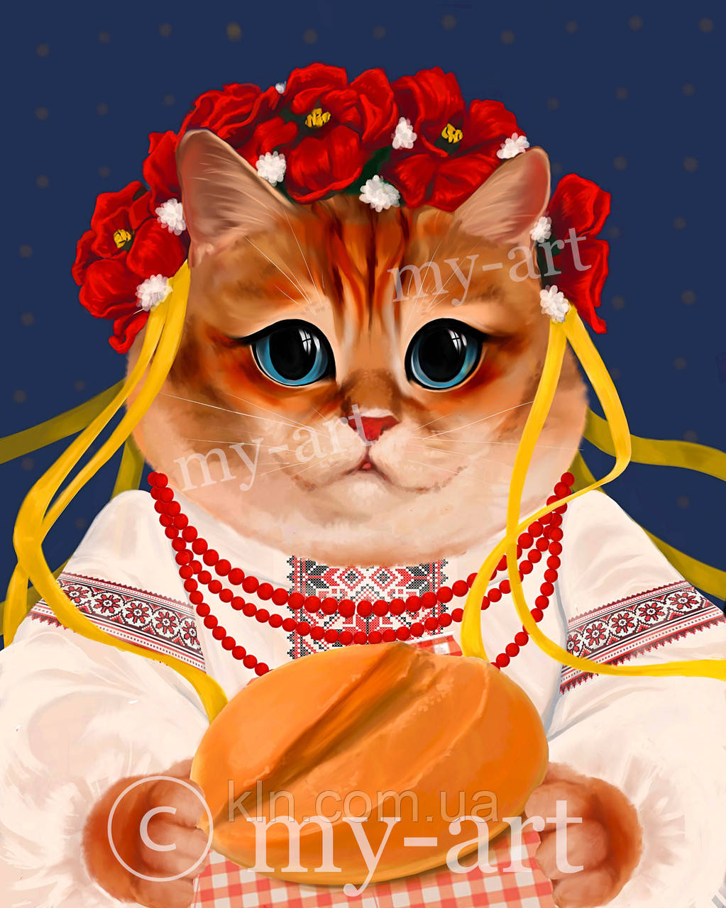 Алмазная вышивка © My-Art на подрамнике Українська киця 40 х 50 см (арт. TN1202)