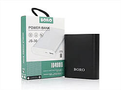 Універсальна мобільна зарядка Power Bank JS-30 Boro 10400 mAh сріблястий
