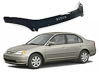 Дефлектор капота мухобойка на Honda Civic 2001-2003 седан. VIP TUNING