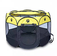 Манеж лежак для собак желто-черный 73х73х43 см
