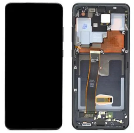 Дисплей Samsung G988 Galaxy S20 Ultra модуль в зборі з тачскріном, чорний, з рамкою, Original (PRC)