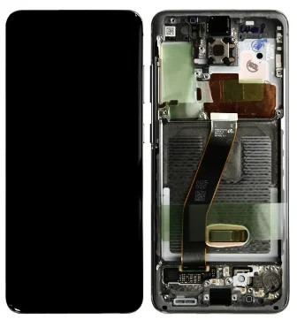Дисплей Samsung G980 Galaxy S20 модуль в зборі з тачскріном, сірий, з рамкою, Original (PRC)