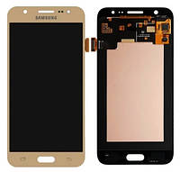 Дисплей Samsung J500H / DS Galaxy J5 # GH97-17667C модуль в сборе с тачскрином, золотистый