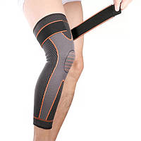 Бандаж коленного сустава Sunexmack эластичный удлинённый компрессионный бандаж на голень и колено