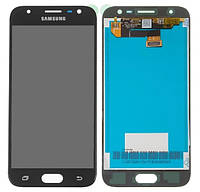 Дисплей Samsung J330F Galaxy J3 (2017) модуль в сборе с тачскрином, черный, оригинал (переклеенное стекло)