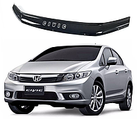 Дефлектор капота мухобойка на Honda Civic 2011-2015 / седан. VIP TUNING