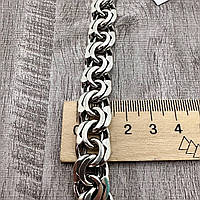 Серебряный широкий мужской браслет плетение плоский бисмарк 925 проба 47 г 20 р