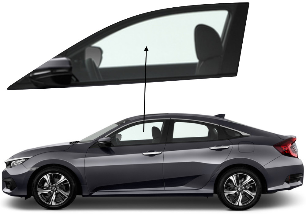 Бічне скло Honda Civic 2012-2017 передніх дверей ліве