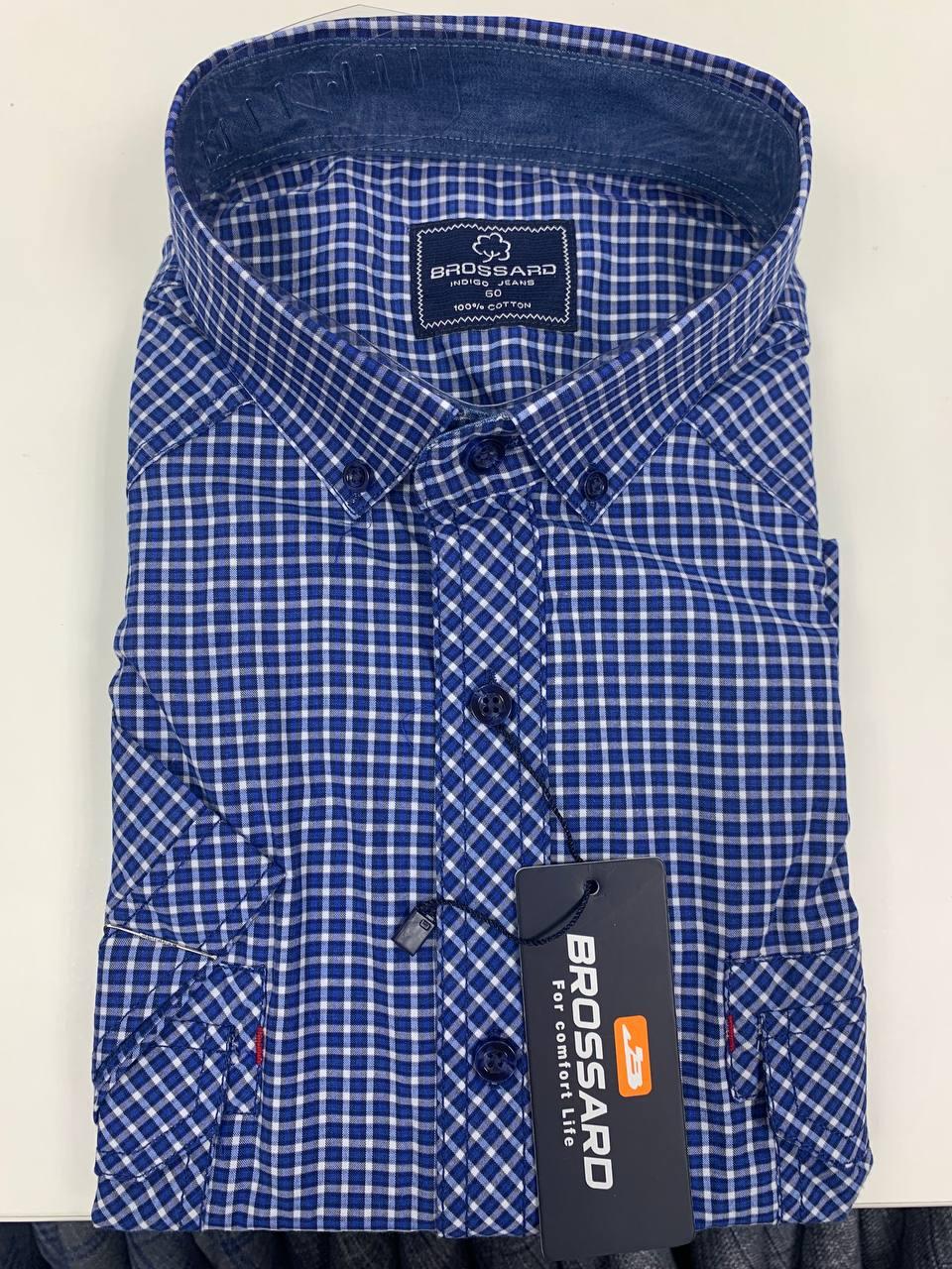 Сорочка чоловіча ботал із коротким рукавом Brossard модель SDK7446BK, фото 1