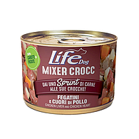 Консерва для собак класса холистик Life Dog Mixer Crocc Fegatini Cuori di Pol Куриная печень и сердечки 150 гр