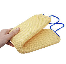 Мочалка натуральна банна 35 см для душу лазні, банна масажна мочалка, мочалка з ручками, банна губка