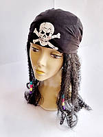 Карнавальный парик Пирата с банданой, 55 см