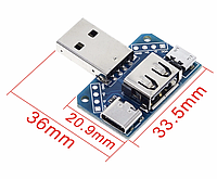 Модуль XY-USB4 перехідник USB AM USB AF micro USB Type-C