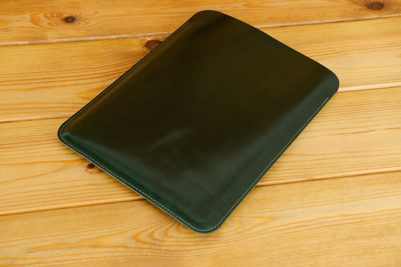 Шкіряний чохол для MacBookAir 13" (2018-2021) Дизайн №1, натуральна шкіра Пуллап, колір Зелений