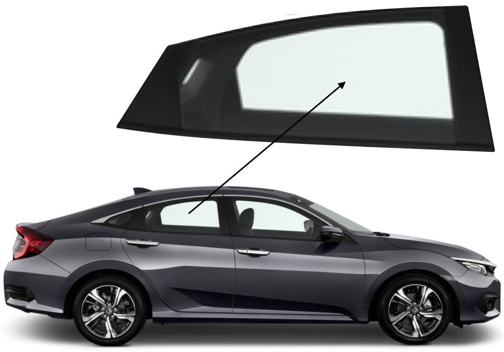Бічне скло Honda Civic 2012-2017 задніх дверей праве