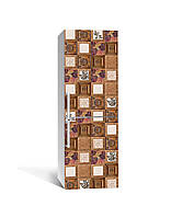 Наклейка на холодильник Zatarga «Резьба по дереву» 600х1800 мм виниловая 3Д наклейка декор на кухню