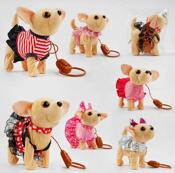 Іграшка Собачка Чихуахуа на повідці співає