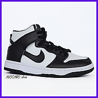 Кроссовки женские Nike Dunk hight black white / Найк Данк высокие черные белые / найки дунк