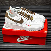 Мужские Кроссовки Nike Air Force 1 Low White Brown 44