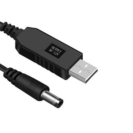 USB DC кабель живлення для кільцевої лампи, роутера від Powerbank на 12V, фото 2