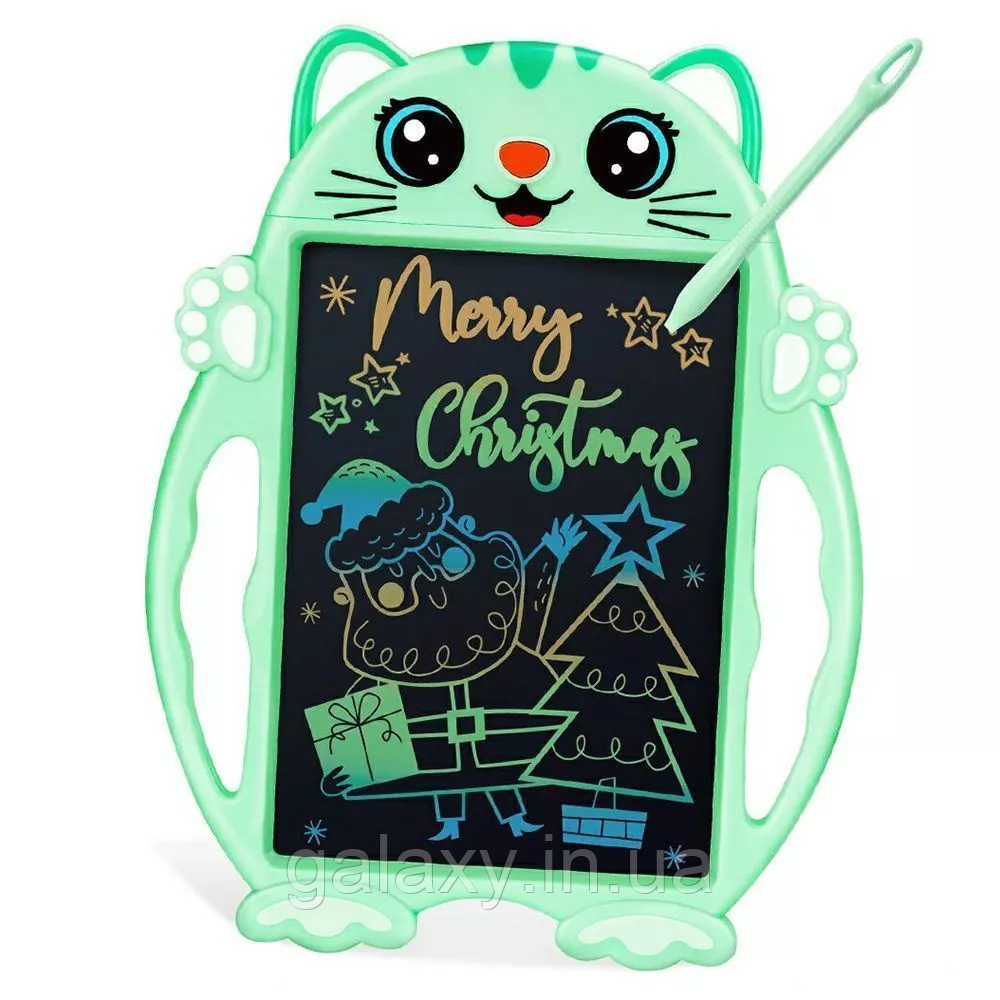 Планшет дитячий дошка для малювання 8.5 дюйма LCD Кіт Green