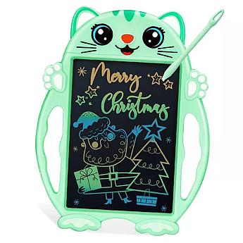 Планшет дитячий дошка для малювання 8.5 дюйма LCD Кіт Green