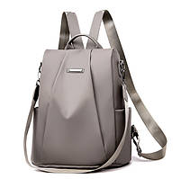 Стильний жіночий рюкзак - сумка з нейлонової тканини (28*31*12) Сірий