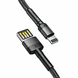 Кабель Baseus Cafule Cable（Special Edition）USB For iP 1m Grey+Black, фото 4
