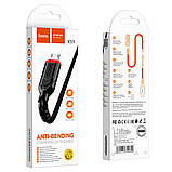 Кабель HOCO X59 USB to Micro 2.4A, 1m, nylon, TPE connectors, Black, фото 5