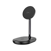 Бездротовий зарядний пристрій HOCO CW40 Noble 3-in-1 magnetic holder with wireless fast charging Black