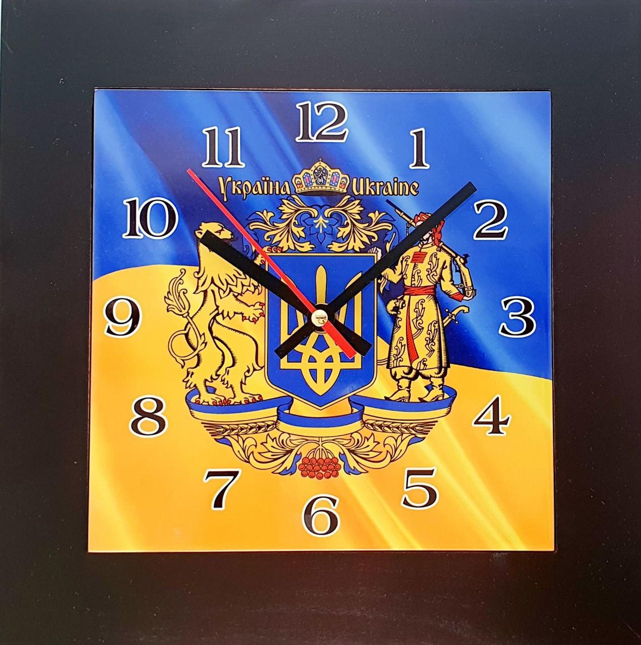 Панно - годинник Великий Герб України (28х28 см)