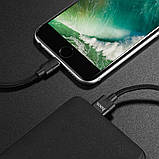Кабель HOCO U55 USB to iP 2.4A, 1.2m, nylon. zinc connectors, Black, фото 4