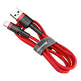 Кабель Baseus Cafule Cable USB For iP 2A 3m Red+Red, фото 6