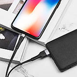 Кабель HOCO X34 USB to iP 2.4A, 1m, TPE, aluminum connectors, Black, фото 3
