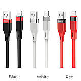 Кабель HOCO U72 USB to iP 2.4A, 1.2m, silicone, TPE connectors, Black, фото 3