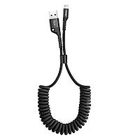 Кабель Baseus Fish eye Spring Data Cable Lightning 1m Black