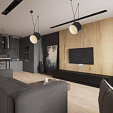 Чорний підвіс індастріал-лофт 25см (61-BK01-1 BK), фото 3