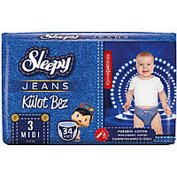 Детский подгузник Sleepy Jeans Jumbo Midi 3 (4-9kg 34шт)