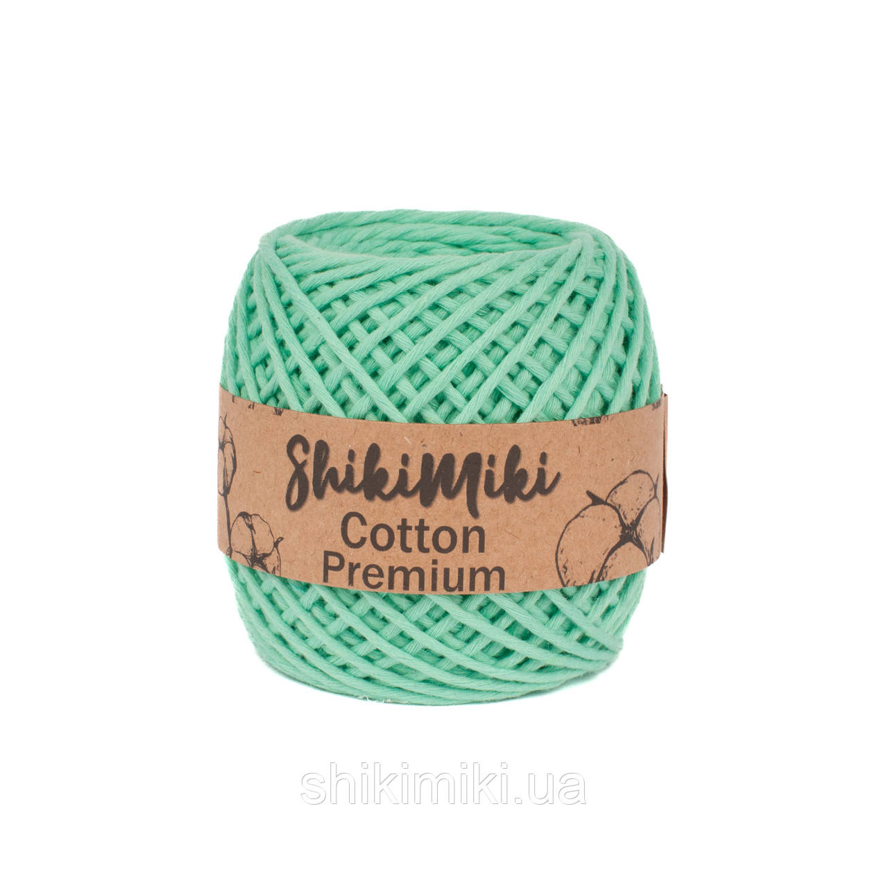 Еко шнур Shikimiki Cotton Premium 2 мм, колір Зелена м'ята
