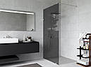 Скляна душова перегородка 2000*600м графіт, зі штангою, фото 2