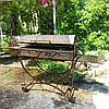 Мангал кований з кришкою, столиками, колесами KOVKA 1м, 4мм, на 16 шампурів, фото 4