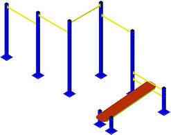 Спортивний комплекс "Кубік" ТУРНІКИ, з лавкою для пресу