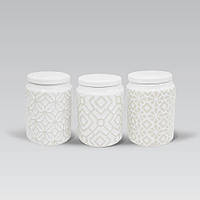 Набір банок для сипких продуктів чай, кава, цукор 3 шт. Maestro MR-20033-03CS Набір керамічних банок для дому