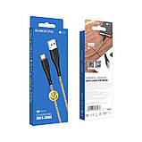 Кабель BOROFONE BX25 Powerful USB to Micro 2.4A,1m, nylon, TPE connectors, Black, фото 5